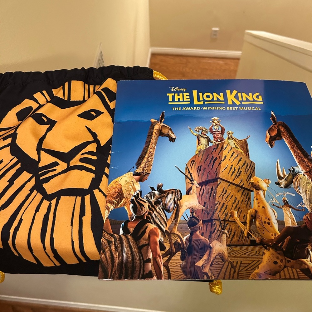 Lion King Drawstring Backpack with The Lion King Musical Book